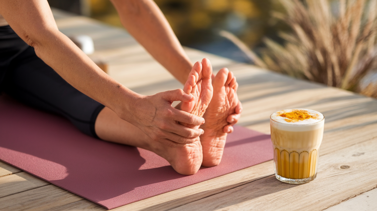 Personne pratiquant des étirements pour la mobilité articulaire